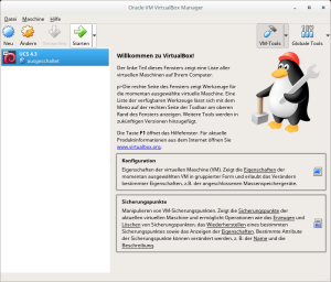 Screenshot Oracle VM VirtualBox Manager UCS